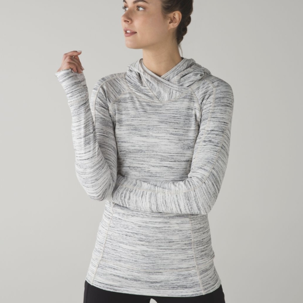 Lululemon Think Fast Hoodie Space Dye Camo White Multi / Silver Spoon